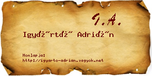 Igyártó Adrián névjegykártya